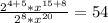  \frac{ 2^{4+5} * x^{15+8} }{ 2^{8} * x^{20} } =54