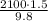 \frac {2100\cdot 1.5}{9.8}