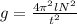 g=\frac{4\pi^2lN^2}{t^2} 