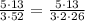 \frac{5 \cdot 13}{3 \cdot 52} = \frac{5 \cdot 13}{3 \cdot 2 \cdot 26}