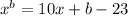 x^b = 10x+b-23