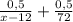 \frac{0,5}{x-12}+\frac{0,5}{72}