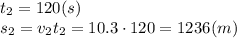 t_2=120(s)
\\\
s_2=v_2t_2=10.3\cdot120=1236(m)