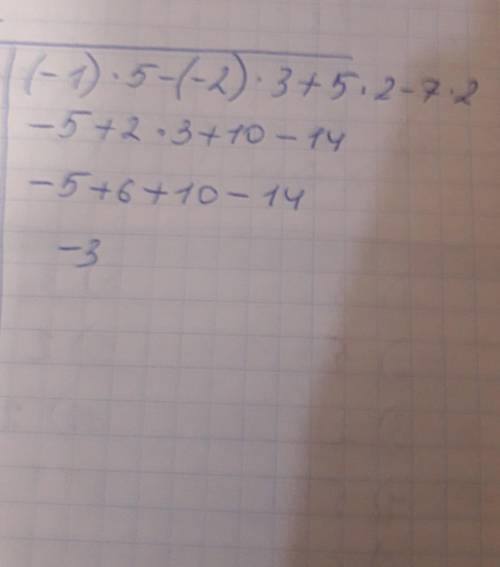 Найдите значение выражения (-1)^5-(-2)^3+5^2-7^2