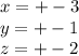 x=+-3\\
y=+-1\\
z=+-2