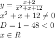 y= \frac{x+2}{x^2+x+12}
\\\ 
x^2+x+12 \neq 0
\\\
D=1-48<0
\\\
x\in R