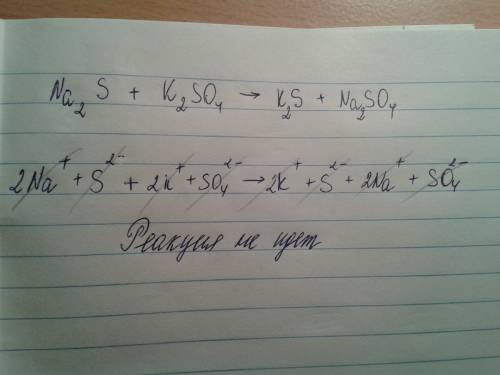 K2so4+na2s= молекулярное, полное ионное и краткое ионное