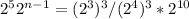 2^52^{n-1}=(2^3)^3/(2^4)^3*2^{10}
