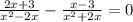 \frac{2x+3}{ x^{2} -2x} - \frac{x-3}{ x^{2}+2x } =0
