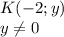 K(-2;y)\\
 y \neq 0