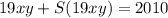 19xy+S(19xy)=2010\\
