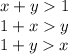 x+y1\\
1+xy\\
1+yx\\\\