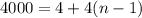 4000=4+4(n-1)\\ 
