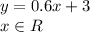 y = 0.6x + 3
\\\
x\in R