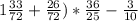 1 \frac{33}{72} + \frac{26}{72}) * \frac{36}{25} - \frac{3}{10}
