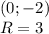 (0;-2)\\
R=3