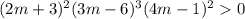 (2m+3)^2(3m-6)^3(4m-1)^20
