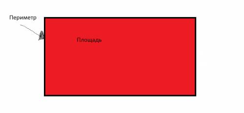 Вчем различия и разница между площадью и периметром. с примерами. (формулы можно не писать)