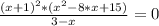 \frac{(x+1)^2*(x^2-8*x+15)}{3-x}=0

