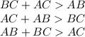 BC+ACAB\\
AC+ABBC\\
AB+BCAC