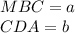 MBC=a\\
CDA=b
