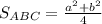 S_{ABC} = \frac{a^2+b^2}{4}\\

