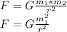 F=G \frac{m_1*m_2}{r^2}\\ 
F=G \frac{m_1^2}{r^2}