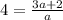 4= \frac{3a+2}{a}