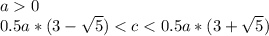 a0\\
0.5a*(3-\sqrt{5})