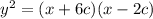 y^2=(x+6c)(x-2c)\\

