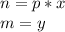 n=p*x\\
m=y