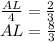 \frac{AL}{4} = \frac{2}{3} \\
 AL=\frac{8}{3}\\ 
