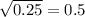 \sqrt{0.25} = 0.5
