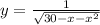 y = \frac{1}{ \sqrt{30 - x - x^{2} } } \\ 
