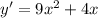 y'=9 x^{2} +4x 
