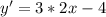 y'=3*2x-4
