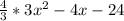 \frac{4}{3} * 3 x^{2} -4x-24