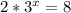 2*3^x=8