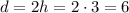 d=2h=2\cdot3=6