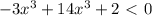 -3x^3 + 14x^3 + 2 \ \textless \ 0


