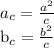 a_{c}= \frac{a^2}{c} 

b_{c}= \frac{b^2}{c}
