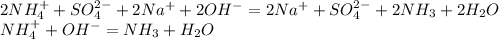 2NH_4^++SO_4^{2-}+2Na^++2OH^-=2Na^++SO_4^{2-}+2NH_3+2H_2O \\ 
NH_4^++OH^-=NH_3+H_2O