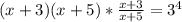 (x+3)(x+5)* \frac{x+3}{x+5} =3^4
