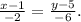 \frac{x-1}{-2}= \frac{y-5}{-6} .
