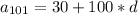 a_{101} = 30+100*d
