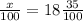 \frac{x}{100} = 18\frac{35}{100} 
