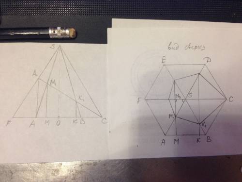 Стереометрия. максимальный ! можно без рисунка. в правильной шестиугольной пирамиде sabcdef с вершин