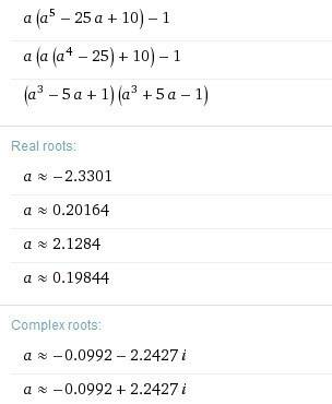 1. x^4 - 16*a^2 + 8*a*y - y^2 2. a^6 - 25*a^2 + 10*a - 1