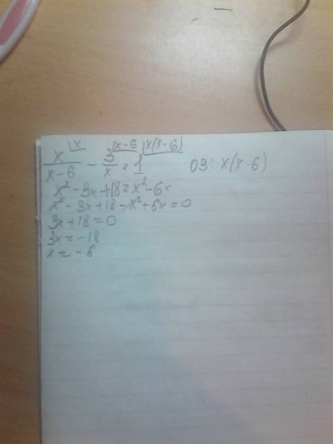 Найдите корни уравнения: x/x-6 - 3/x = 1