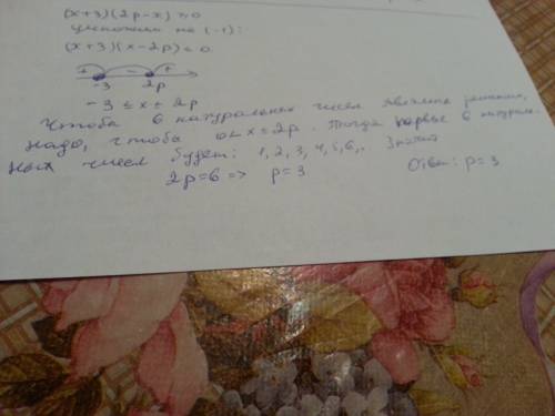 Найдите такое целое p, при котором во множестве решений неравенства (x+3)(2p-x)> или равно 0 соде